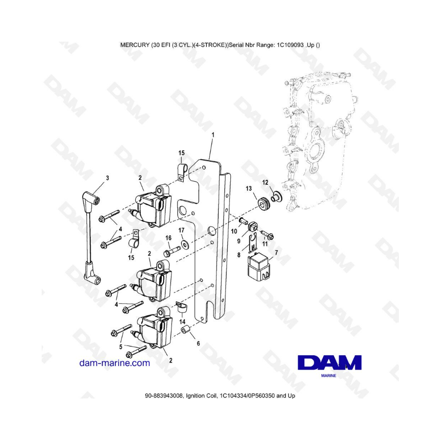 Mercury 30 EFI - Ignition Coil (new)