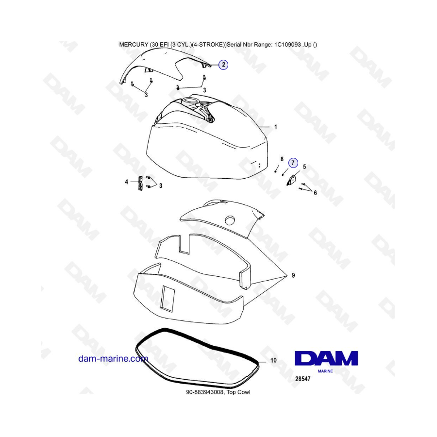 Mercury 30 EFI - Top Cowl