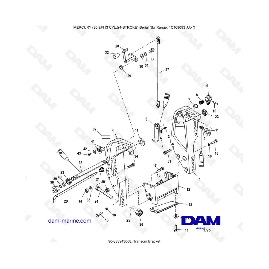 Mercury 30 EFI - Transom bracket