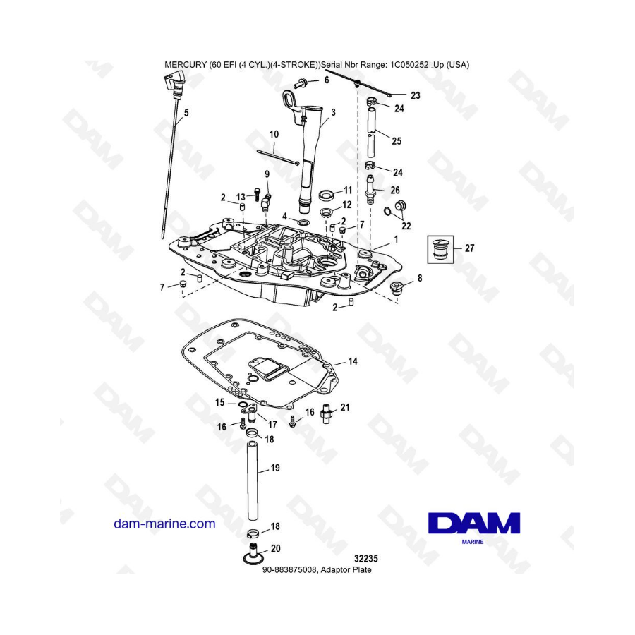 Mercury 60 EFI - Adapter plate