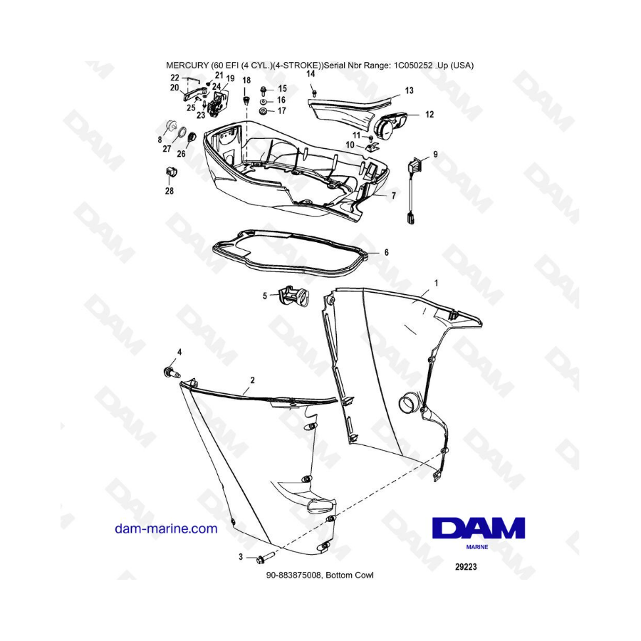 Mercury 60 EFI - Bottom Cowl 