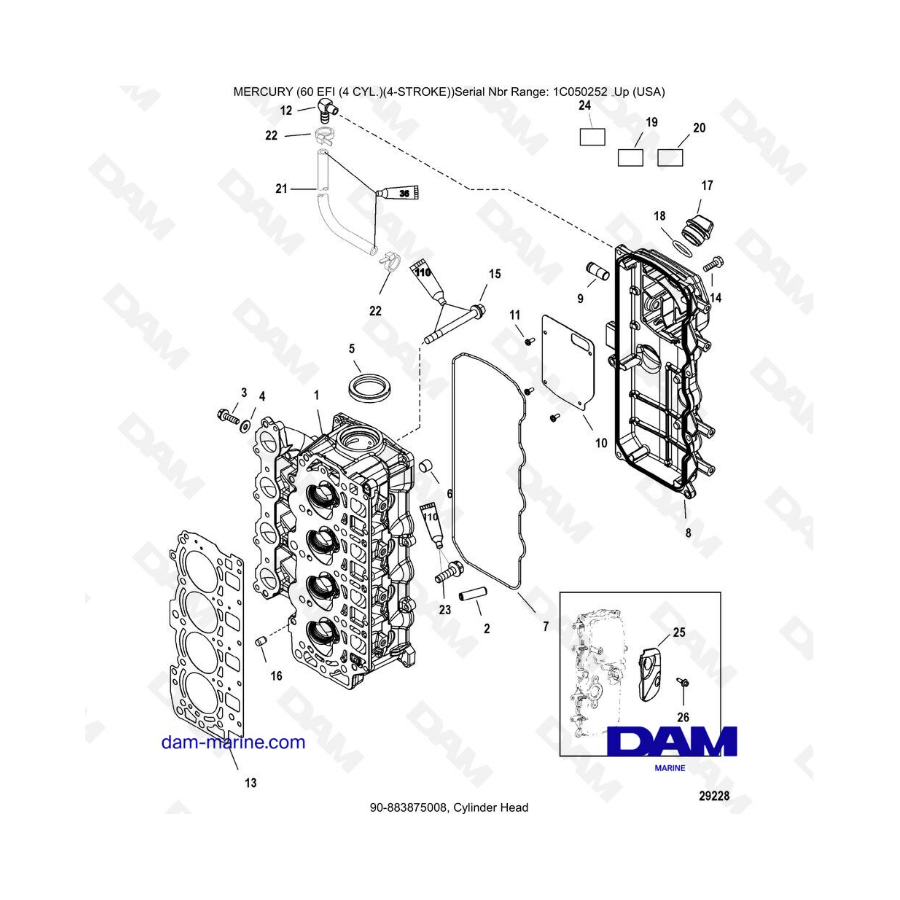 Mercury 60 EFI - Cylinder head