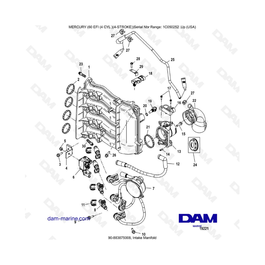 Mercury 60 EFI - Intake manifold