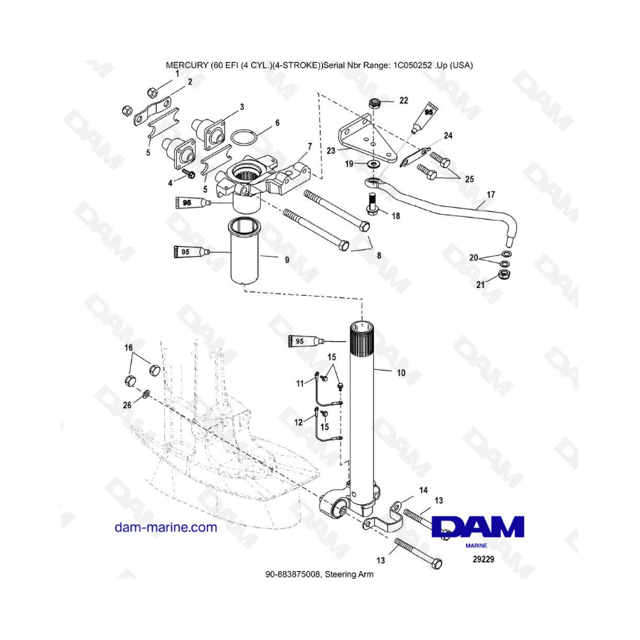 Mercury 60 EFI - Steering arm