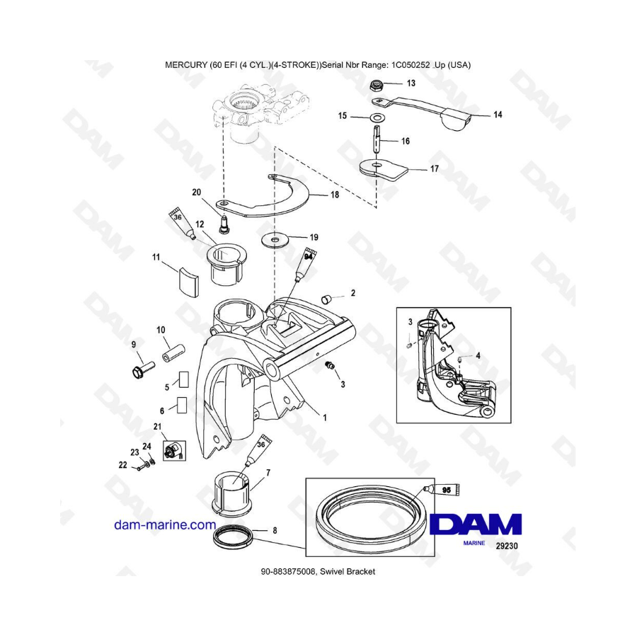 Mercury 60 EFI - Soporte giratorio