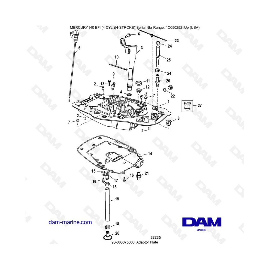 Mercury 40 EFI - Adapter plate