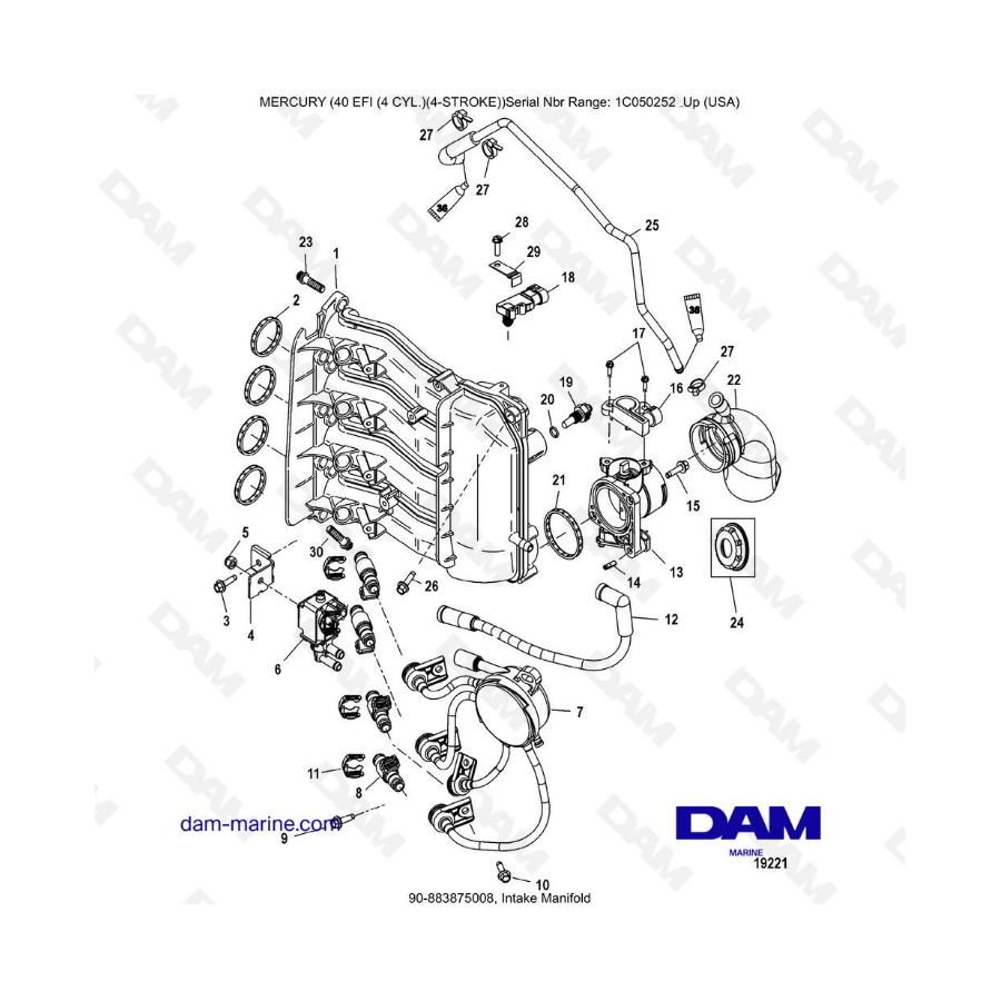 Mercury 40 EFI - Intake manifold