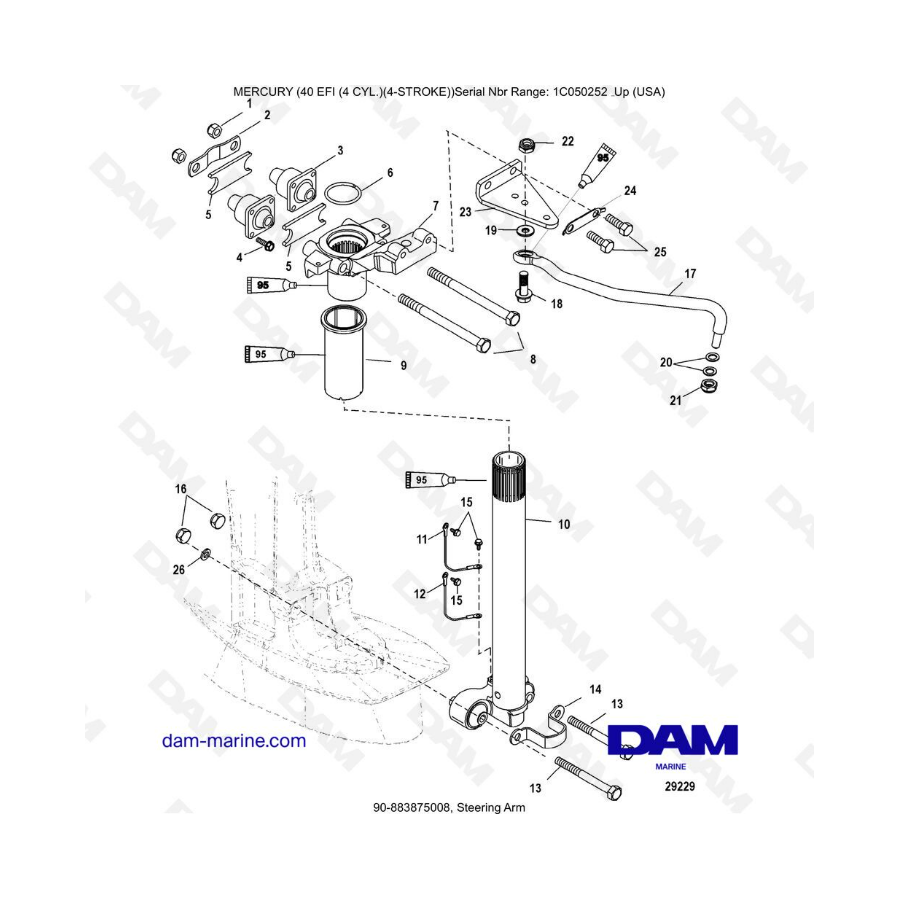 Mercury 40 EFI - Steering Arm