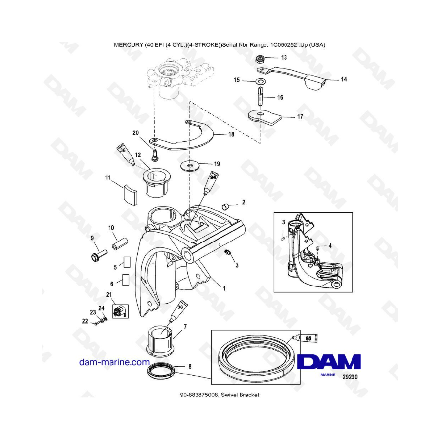 Mercury 40 EFI - Soporte giratorio