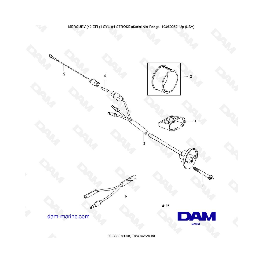 Mercury 40 EFI - Kit interruptor trim