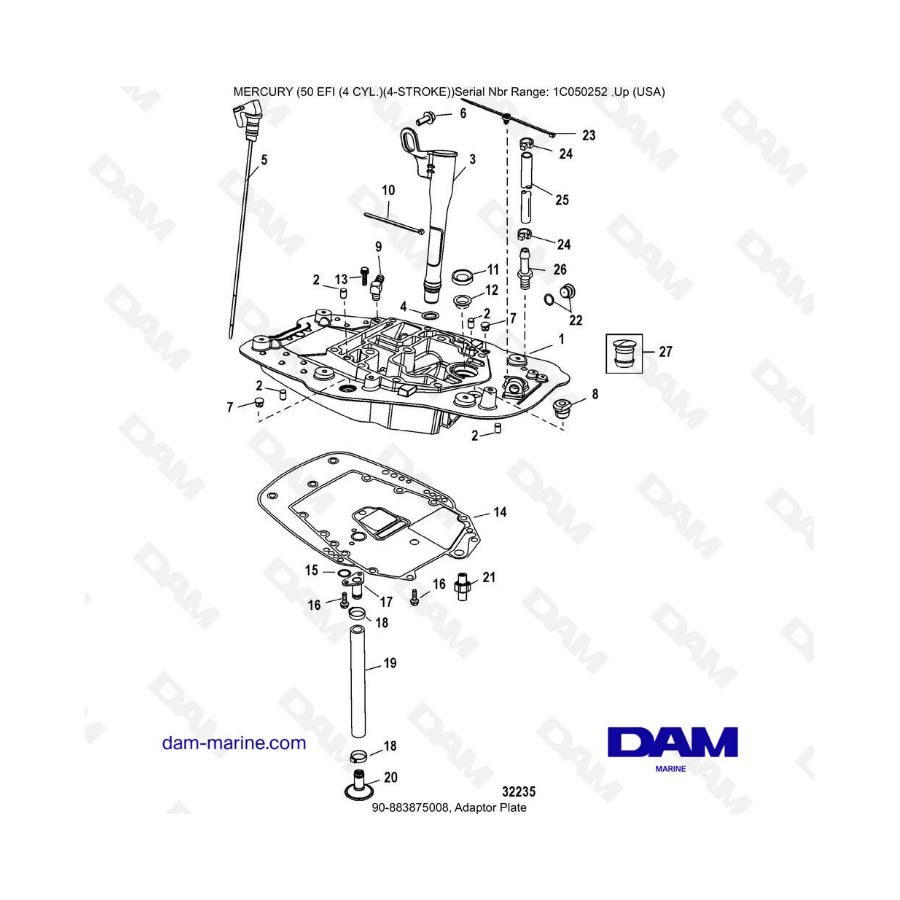 Mercury 50 EFI - Adapter plate