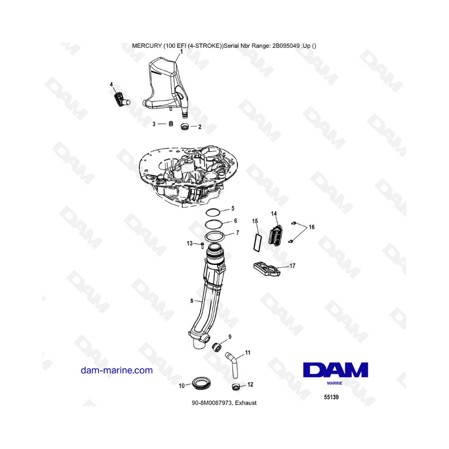 Mercury 100 EFI - Exhaust