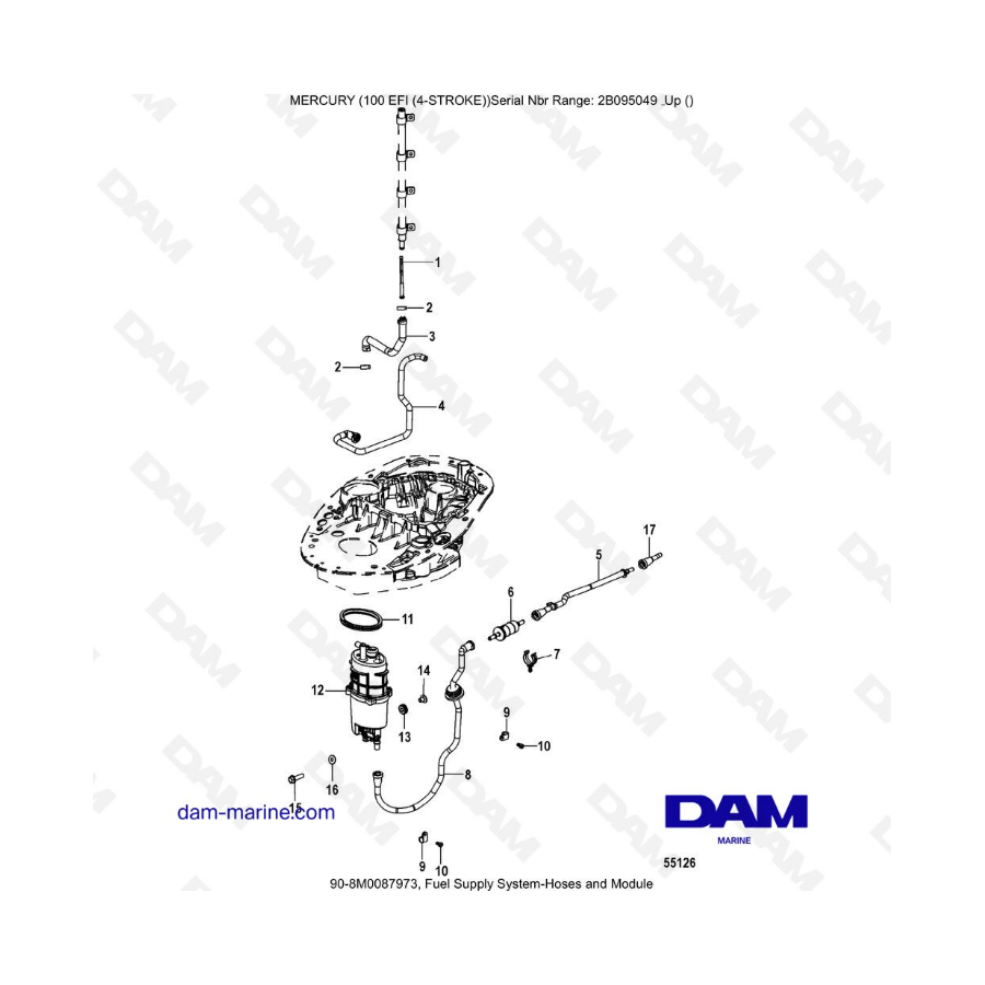 Mercury 100 EFI - Fuel Supply System-Hoses and Module