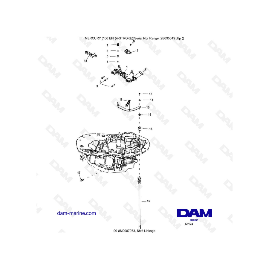 Mercury 100 EFI - Shift Linkage