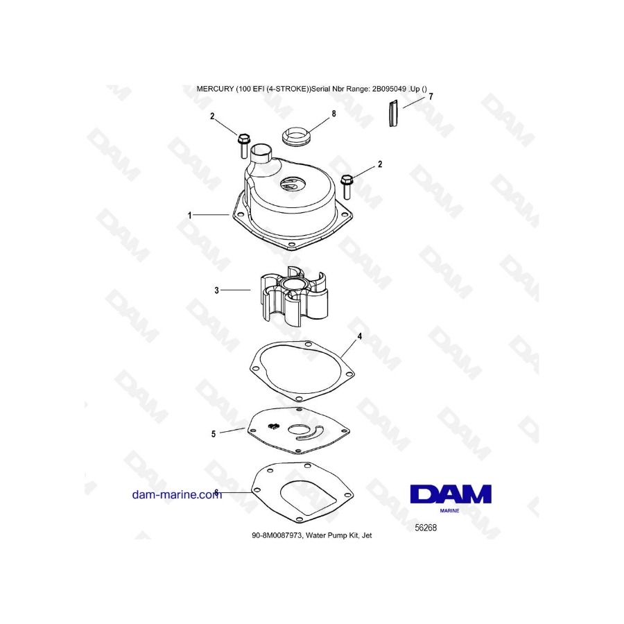 Mercury 100 EFI - Kit de bomba de agua, Jet