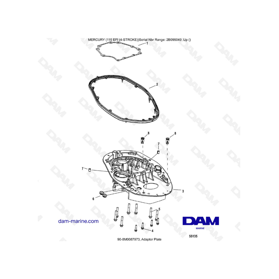 Mercury 115 EFI - Adapter plate