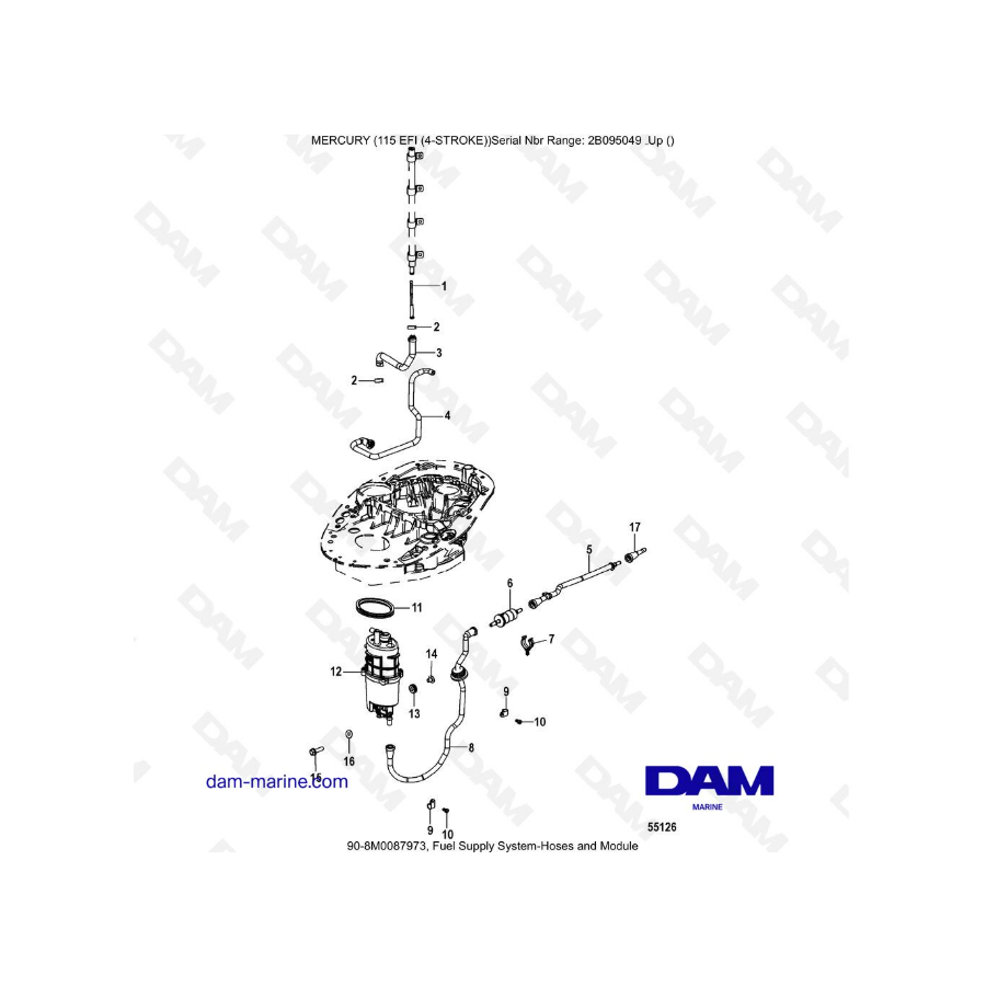 Mercury 115 EFI - Fuel Supply System-Hoses and Module