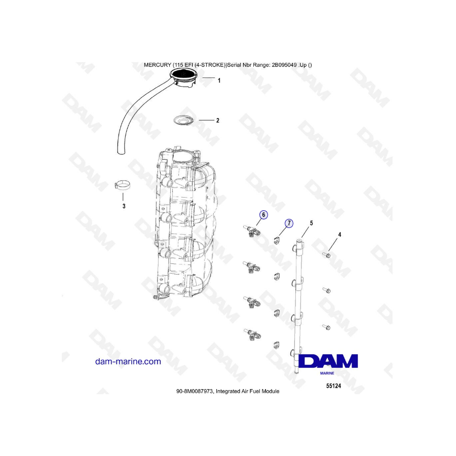 Mercury 115 EFI - Módulo de combustible de aire integrado