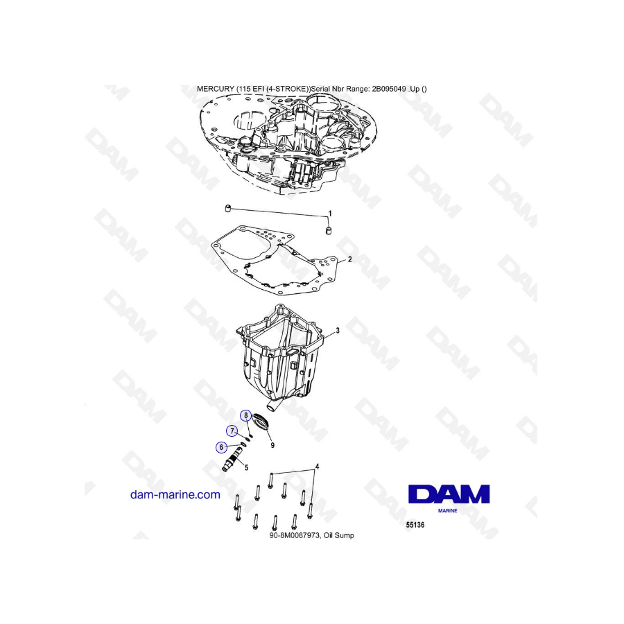 Mercury 115 EFI - Oil sump