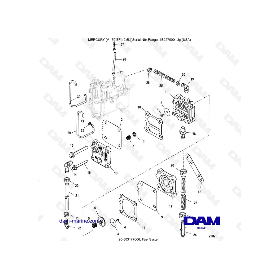 Mercury V-150 EFI (2.5L) - Fuel System