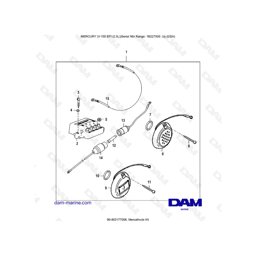 Mercury V-150 EFI (2.5L) - Kit Mercathode