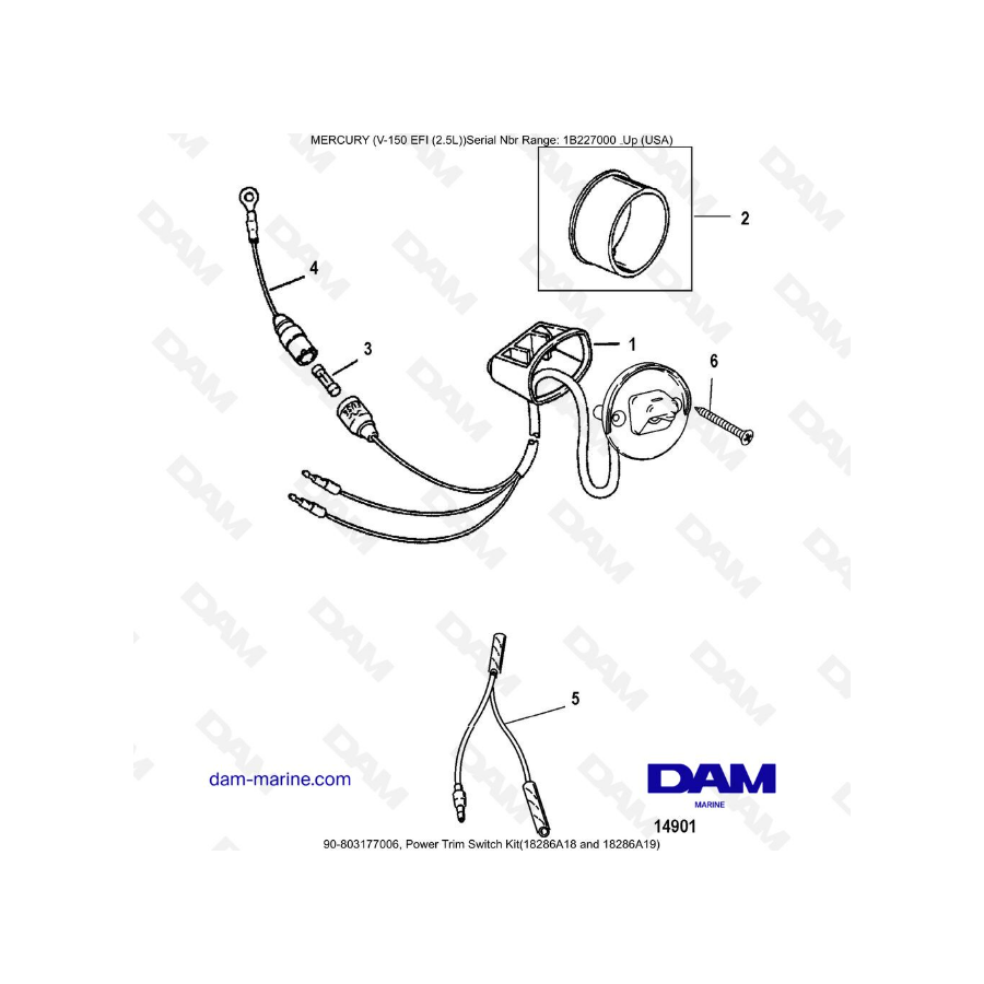 Mercury V-150 EFI (2.5L) - Kit de interruptor de ajuste de potencia