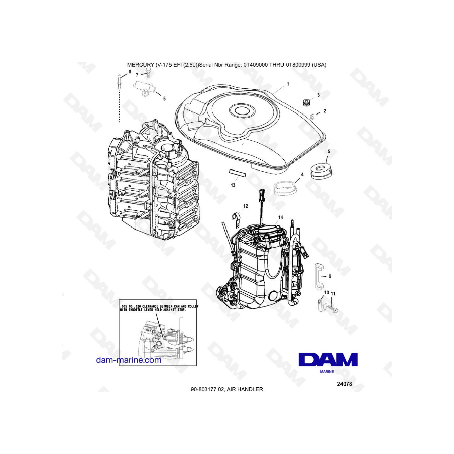 Mercury Mariner V-175 EFI (2.5L) - AIR HANDLER