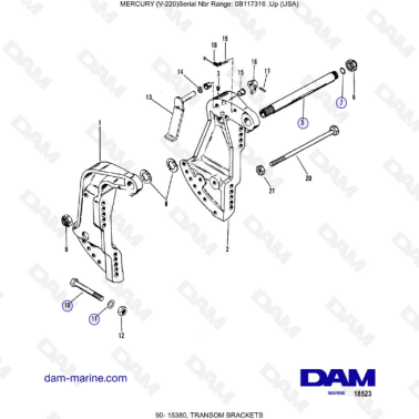 Mercury Mariner V-220 - Transom Brackets - DAM Marine