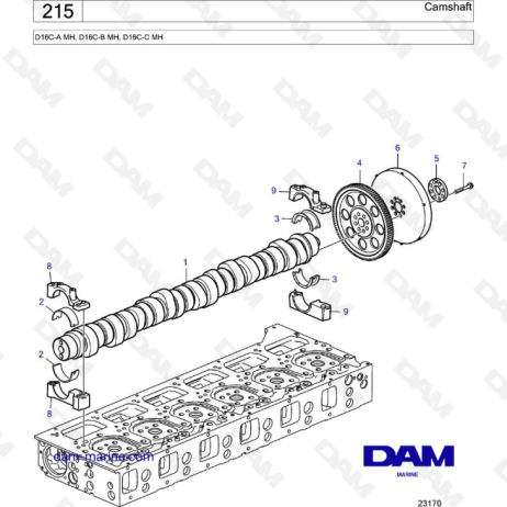 Volvo Penta D16 - Camshaft