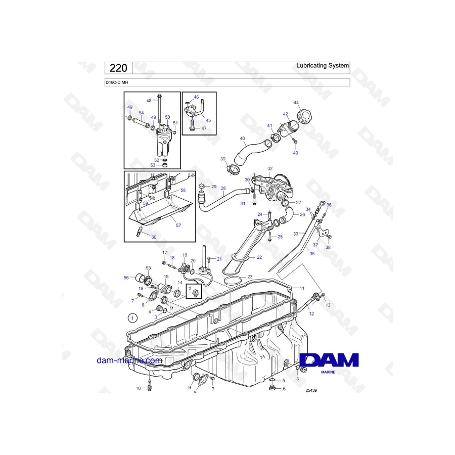 Volvo Penta D16 - Lubricating system