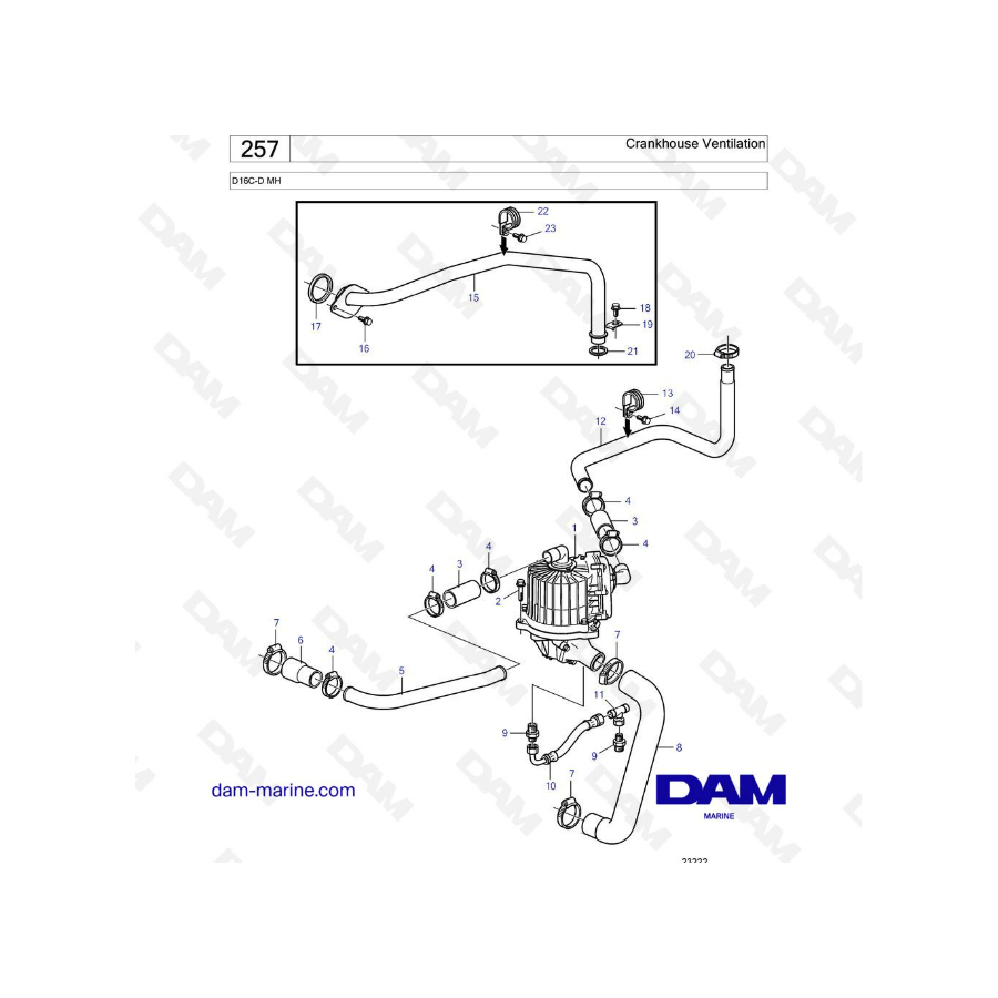 Volvo Penta D16 - Crankhouse Ventilation