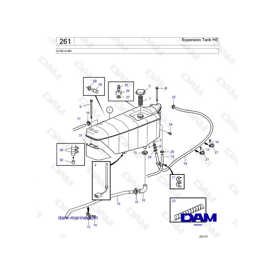 Volvo Penta D16 - Expansion Tank HE