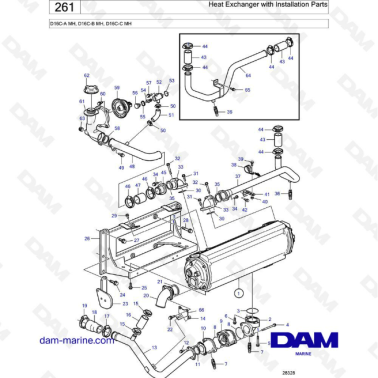 Volvo Penta D16 - Heat Exchanger with Installation Parts - DAM Marine