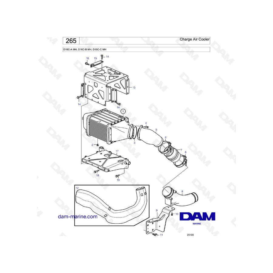 Volvo Penta D16 - Charge Air Cooler