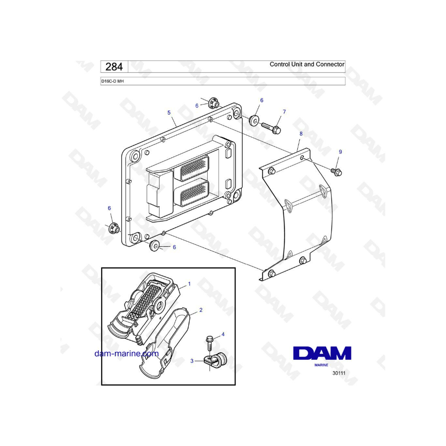 Volvo Penta D16 - Control Unit and Connector