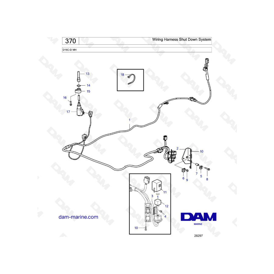 Volvo Penta D16 - Wiring Harness Shut Down System