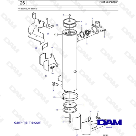 Volvo Penta V8-350 / V8-380 - Heat exchanger