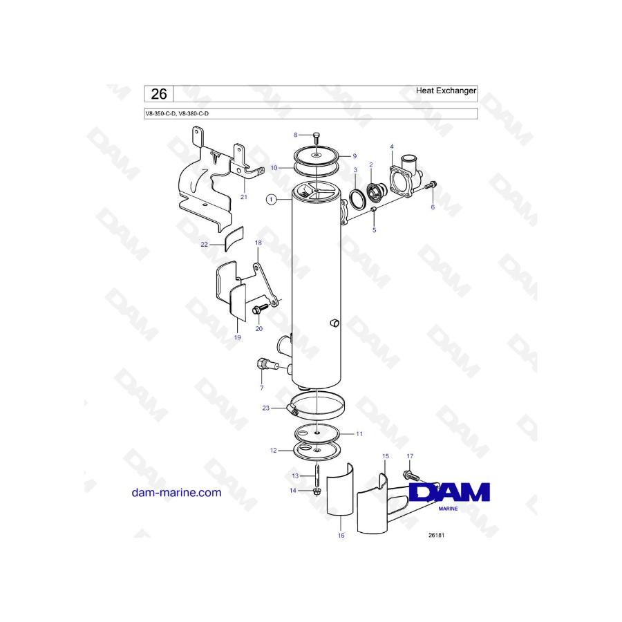 Volvo Penta V8-350 / V8-380 - Heat exchanger