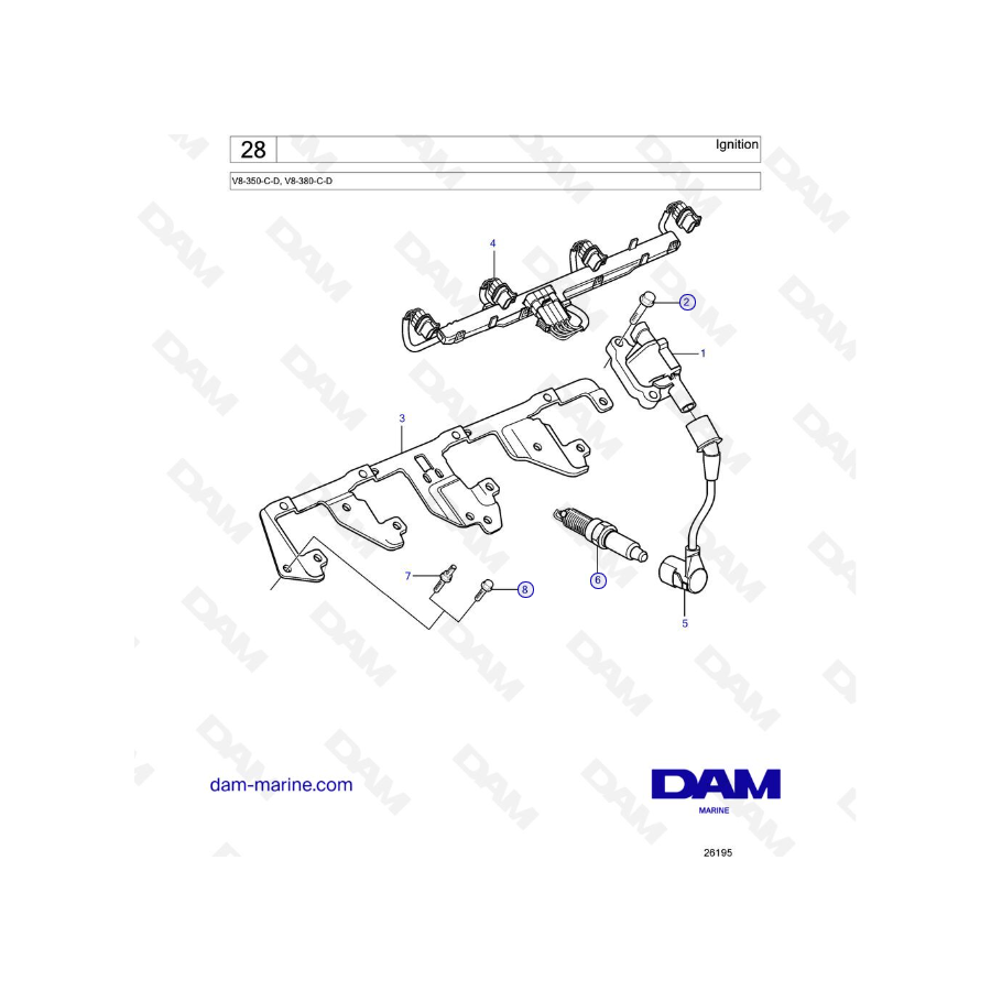 Volvo Penta V8-350 / V8-380 - Encendido