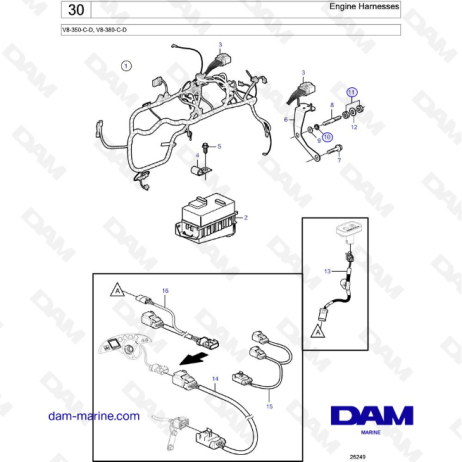 Volvo Penta V8-350 / V8-380 - Arneses de motor