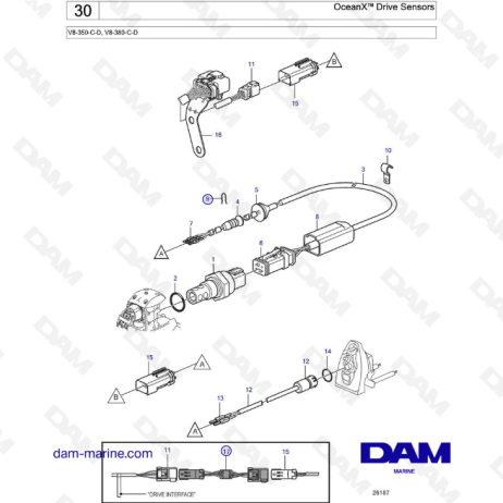 Volvo Penta V8-350 / V8-380 - OceanX™ Drive Sensors