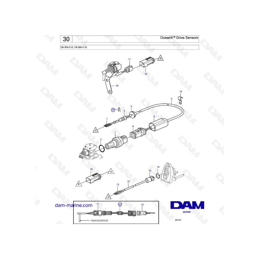 Volvo Penta V8-350 / V8-380 - OceanX™ Drive Sensors