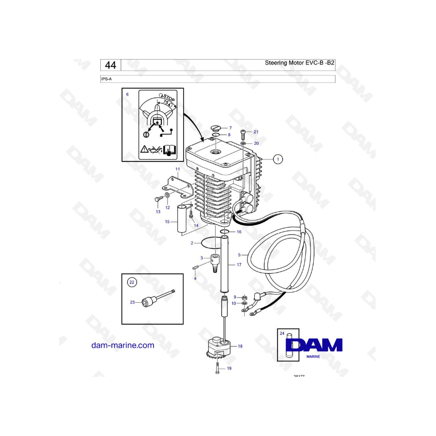 Volvo Penta IPS-A - Motor de dirección EVC-B -B2