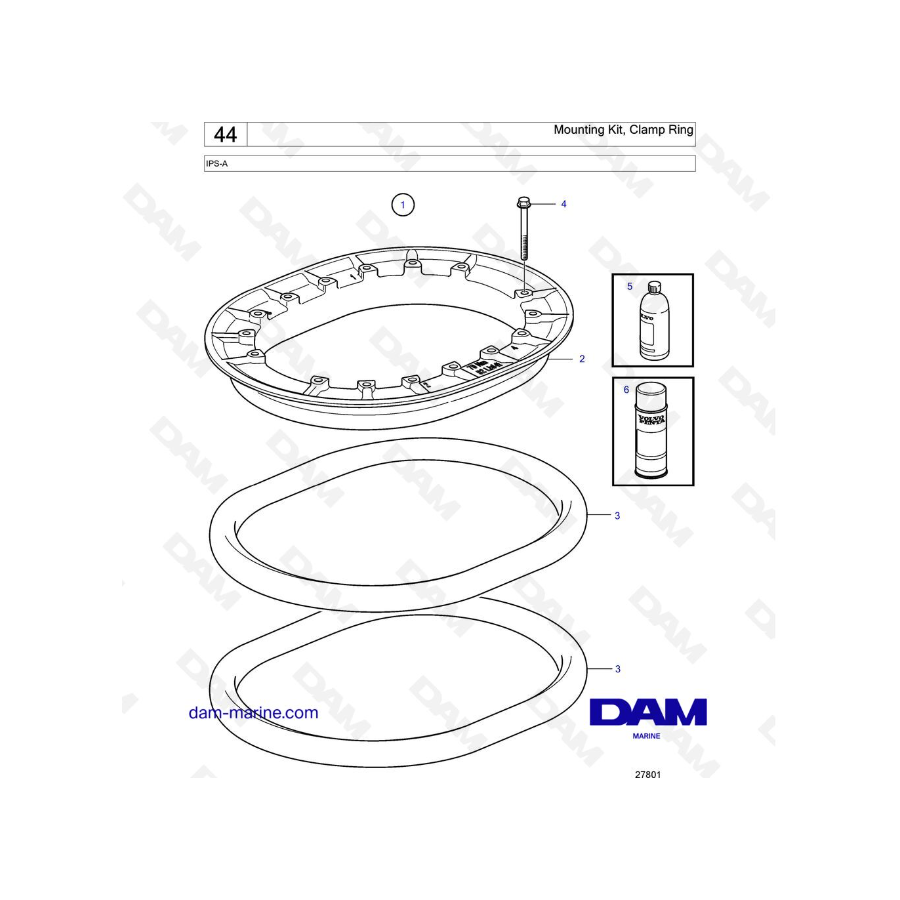 Volvo Penta IPS-A - Kit de montaje, anillo de sujeción