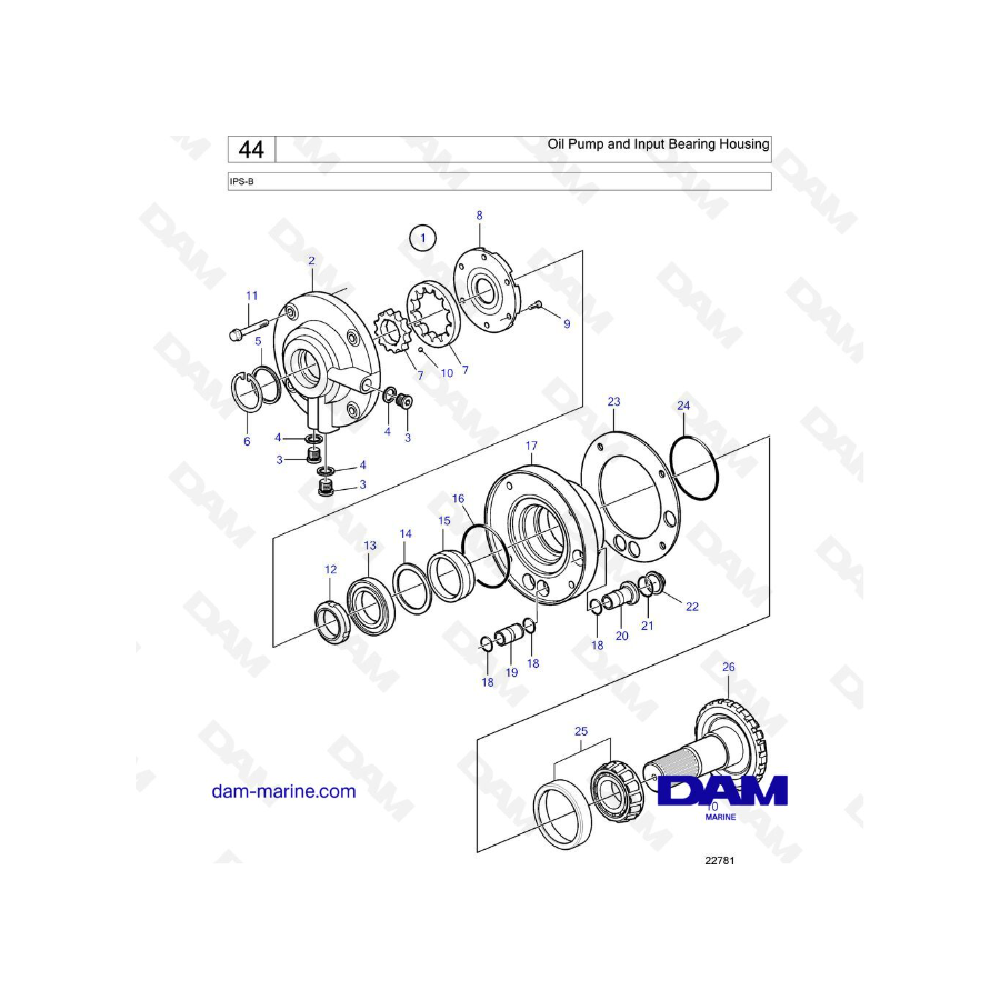 Volvo Penta IPS-B - Oil Pump and Input Bearing Housing