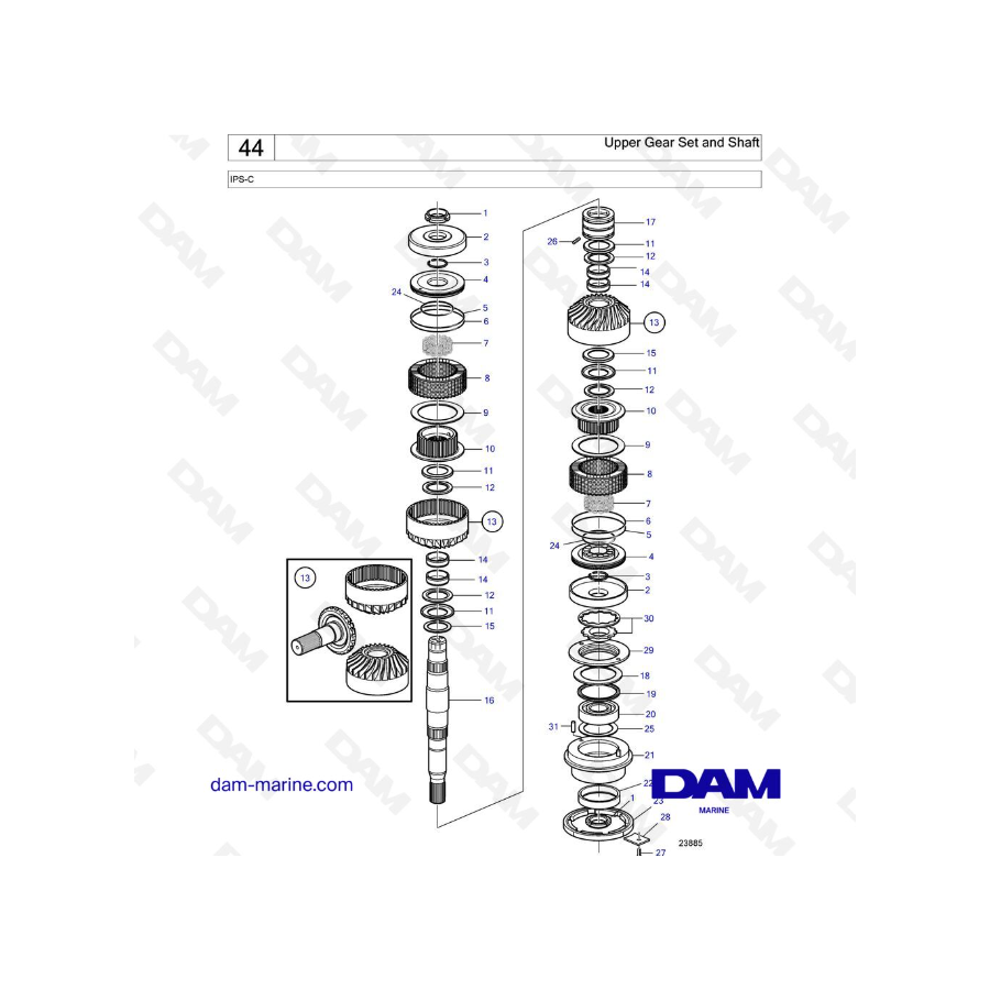 Volvo Penta IPS-C - Upper Gear Set and Shaft