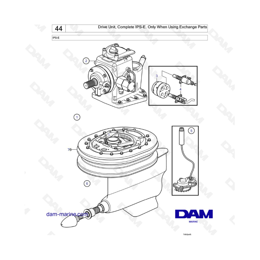 VOLVO PENTA IPS-E - Drive Unit, Complete IPS-E. Only When Using Exchange Parts