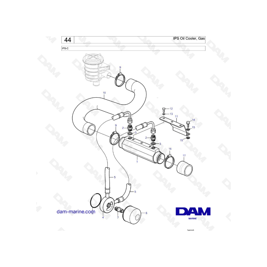 Volvo Penta IPS-C - Enfriador de aceite IPS, Gas