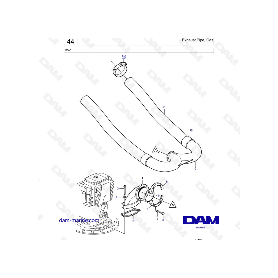 Volvo Penta IPS-C - Exhaust Pipe, Gas