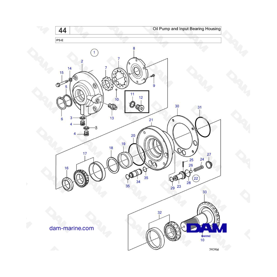 VOLVO PENTA IPS-E - Oil Pump and Input Bearing Housing